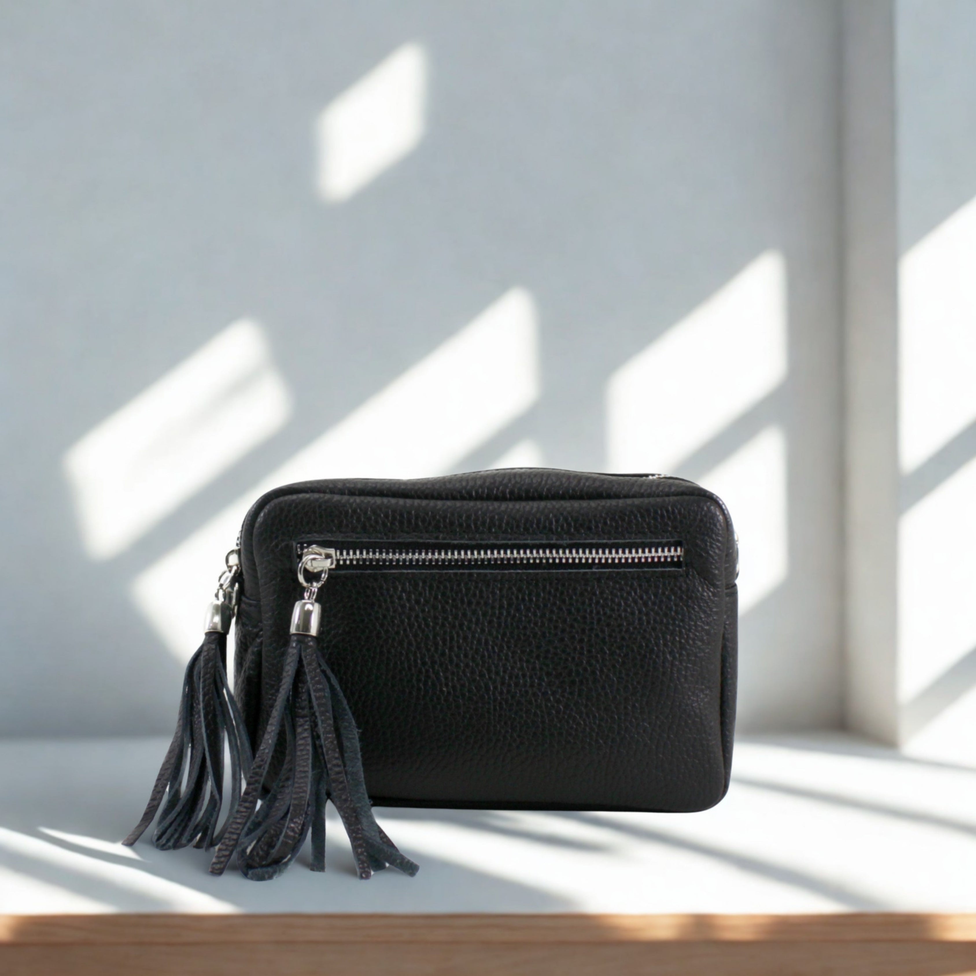 Leather Tassels Crossbody Bag