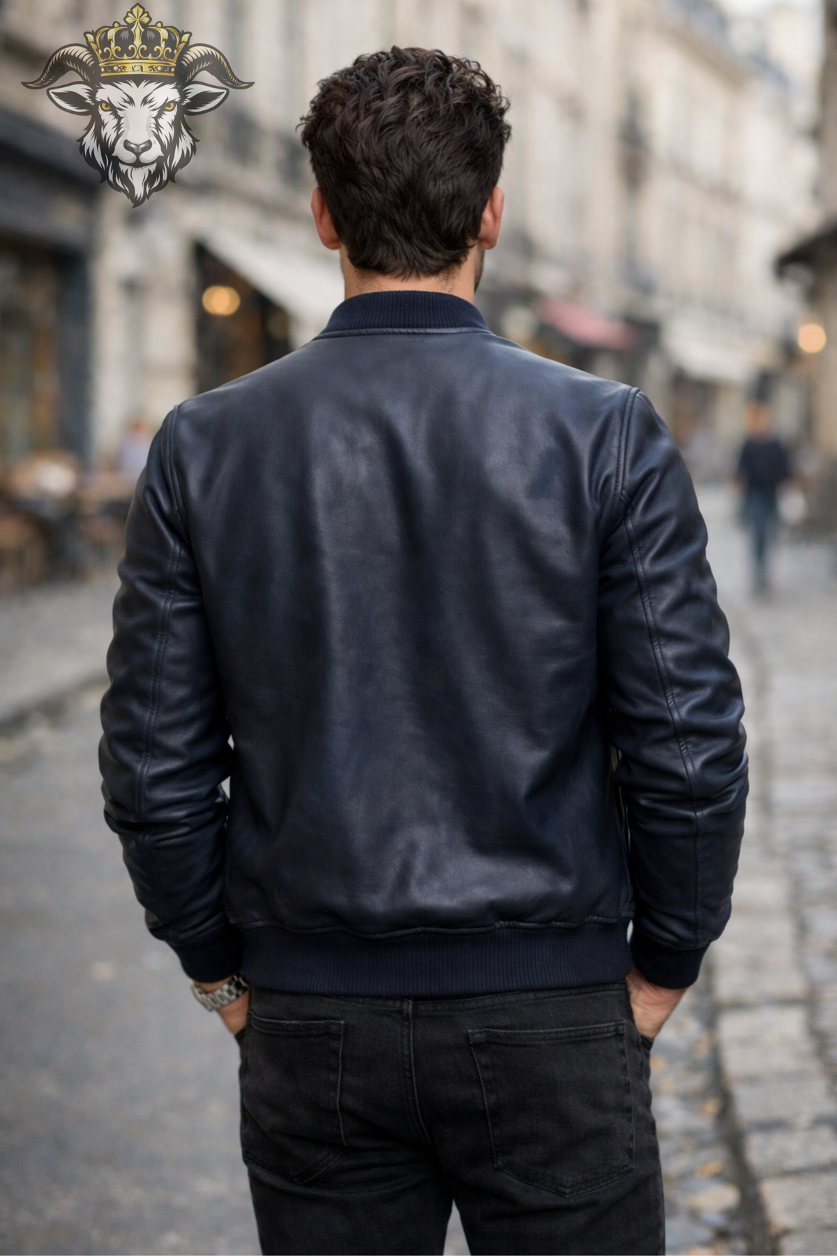 Men's Dark Navy Bomber Jacket, Classic Zip Front Flight Jacket, Ribbed Cuffs and Collar, Minimalist Blue Casual Outerwear