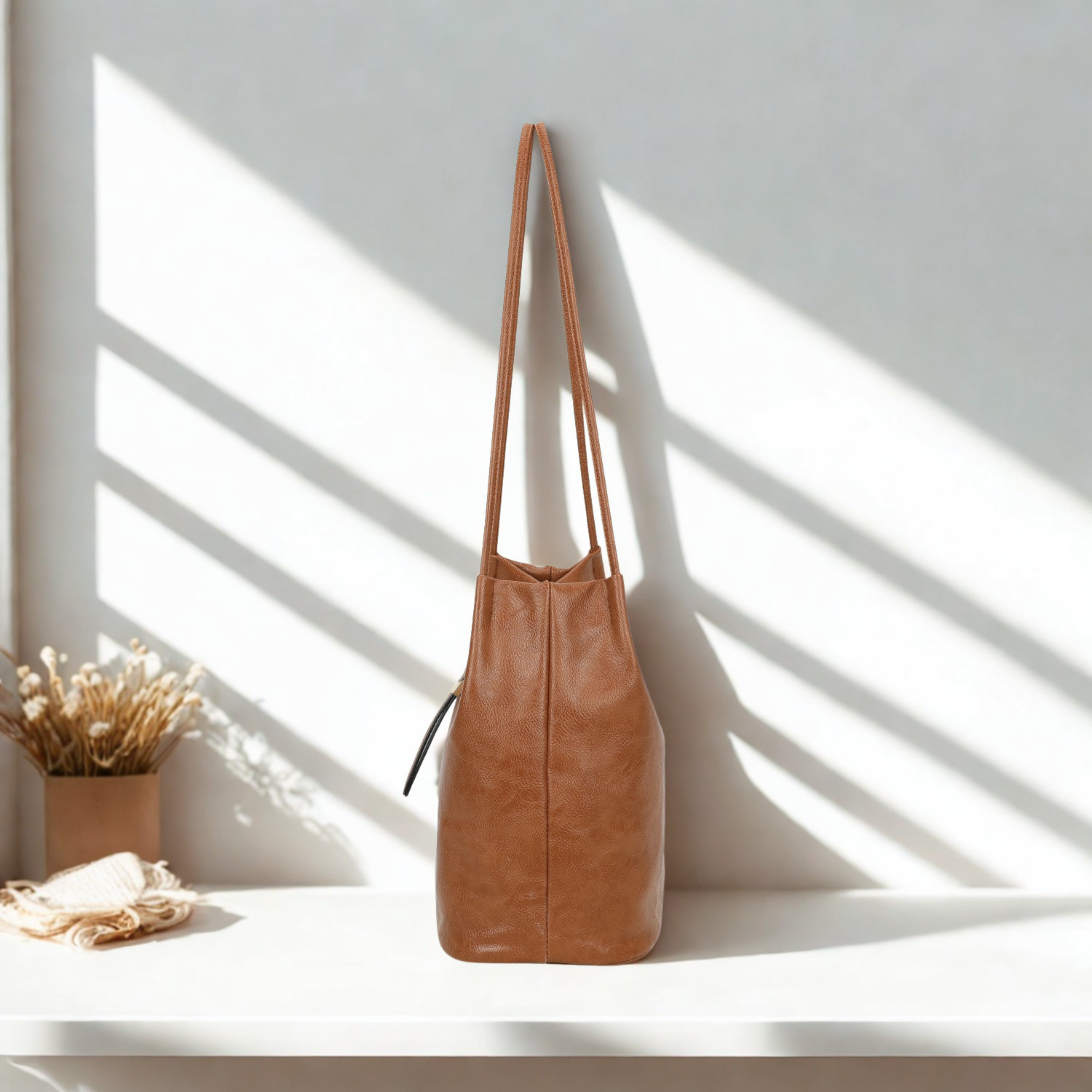Large Women’s Hobo Shoulder Bag Plain Tote Handbag Zip Pockets 16 Colours