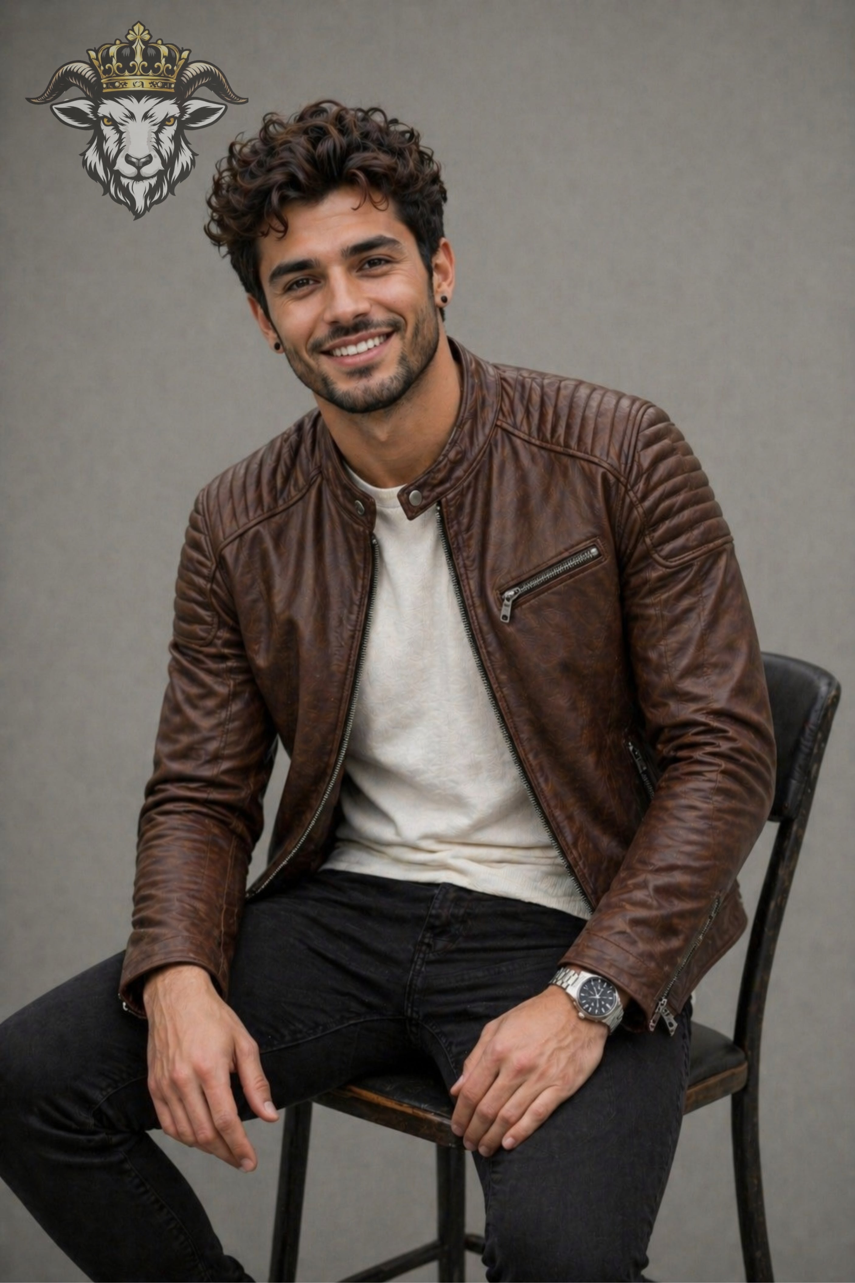 Men’s Brown Real Leather Roadster Jacket