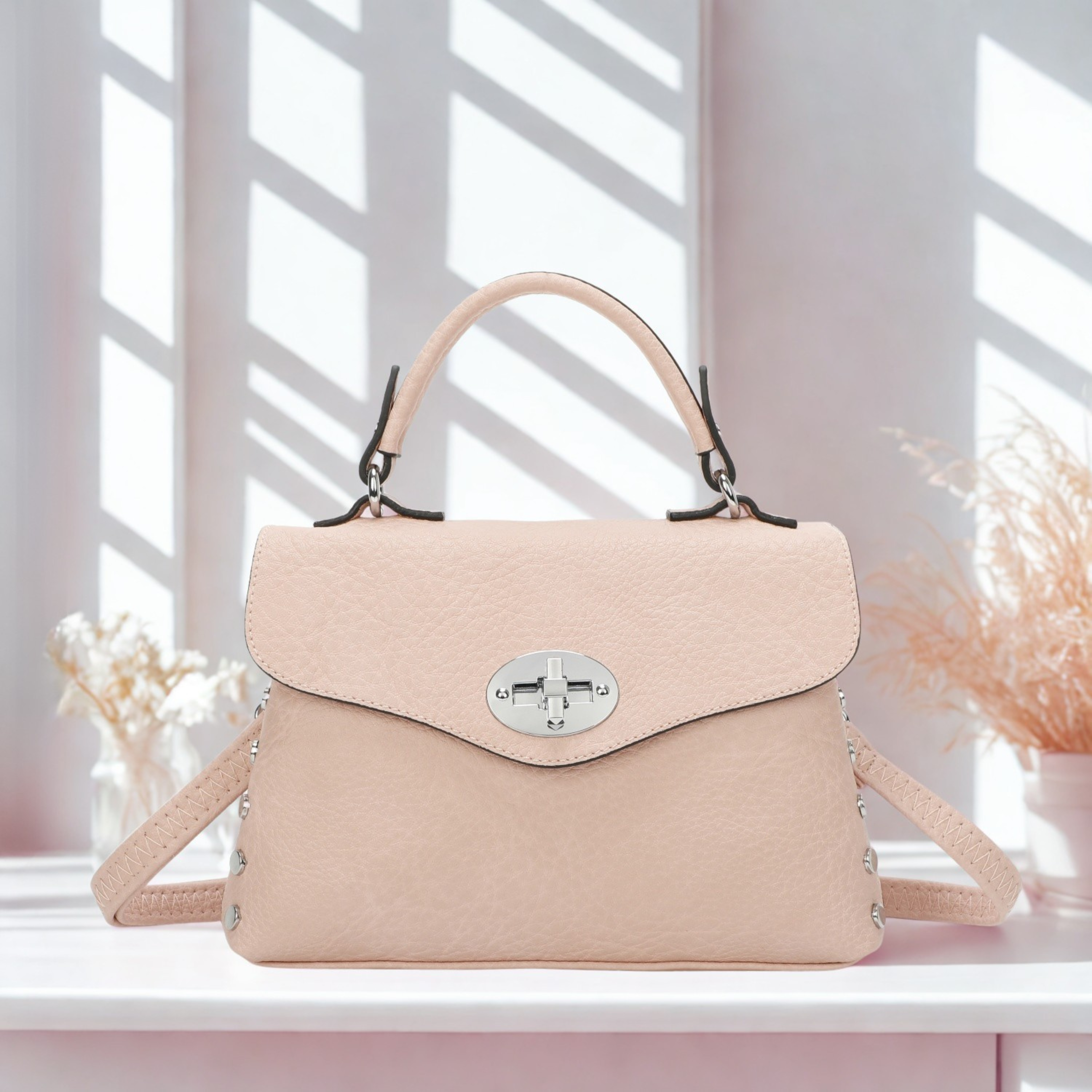 Ladies Crossbody Shoulder Handbag with Long Detachable Strap