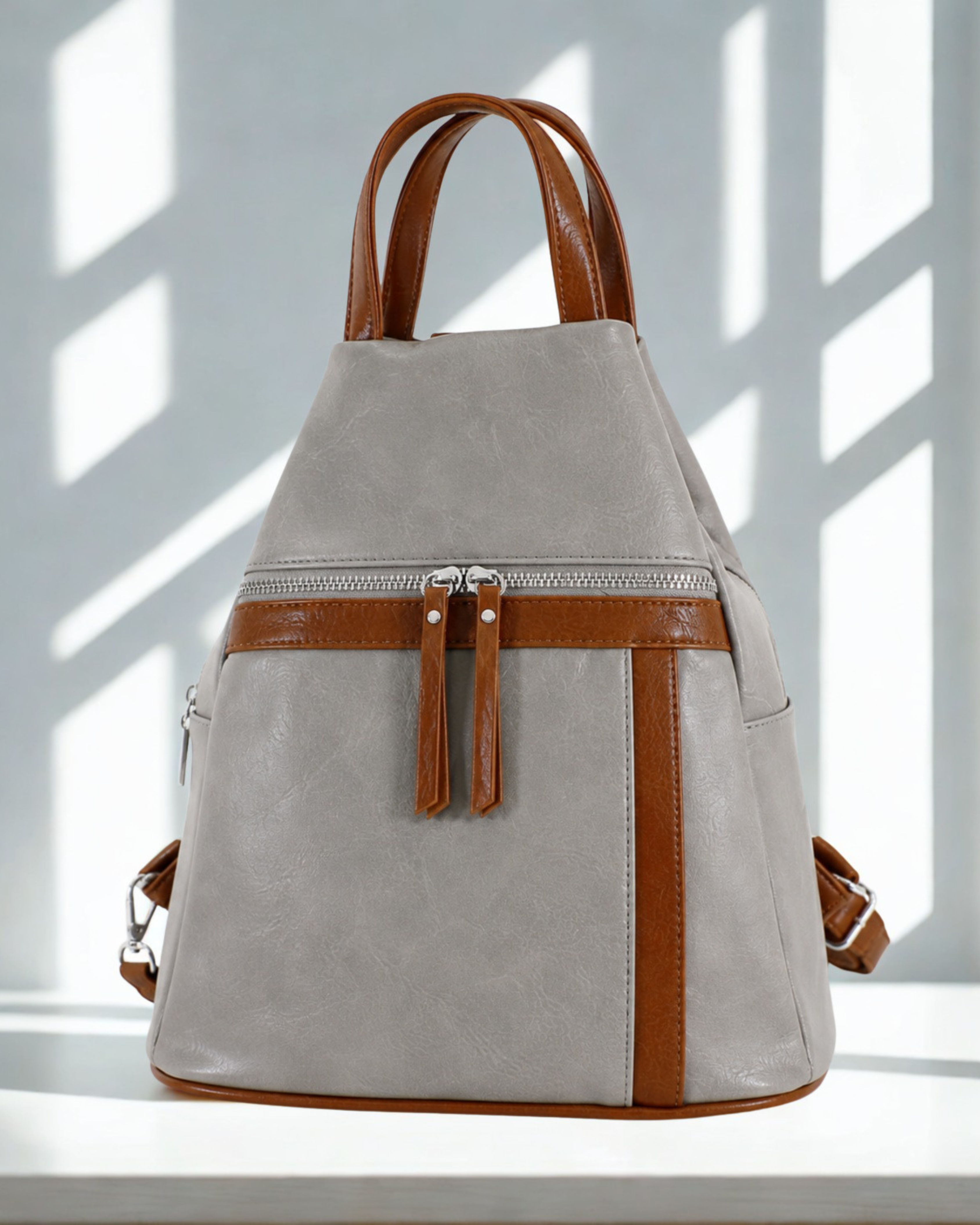 Womens Backpack Handbag Ladies Synthetic Rucksack Shoulder Bag Zip Pockets