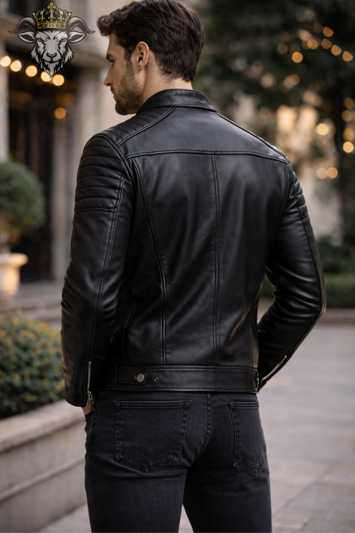 Men’s Black Real Leather Roadster Jacket, Cafe Racer Biker Jacket, Slim Fit Motorcycle Jacket, Vintage Moto Style Outerwear