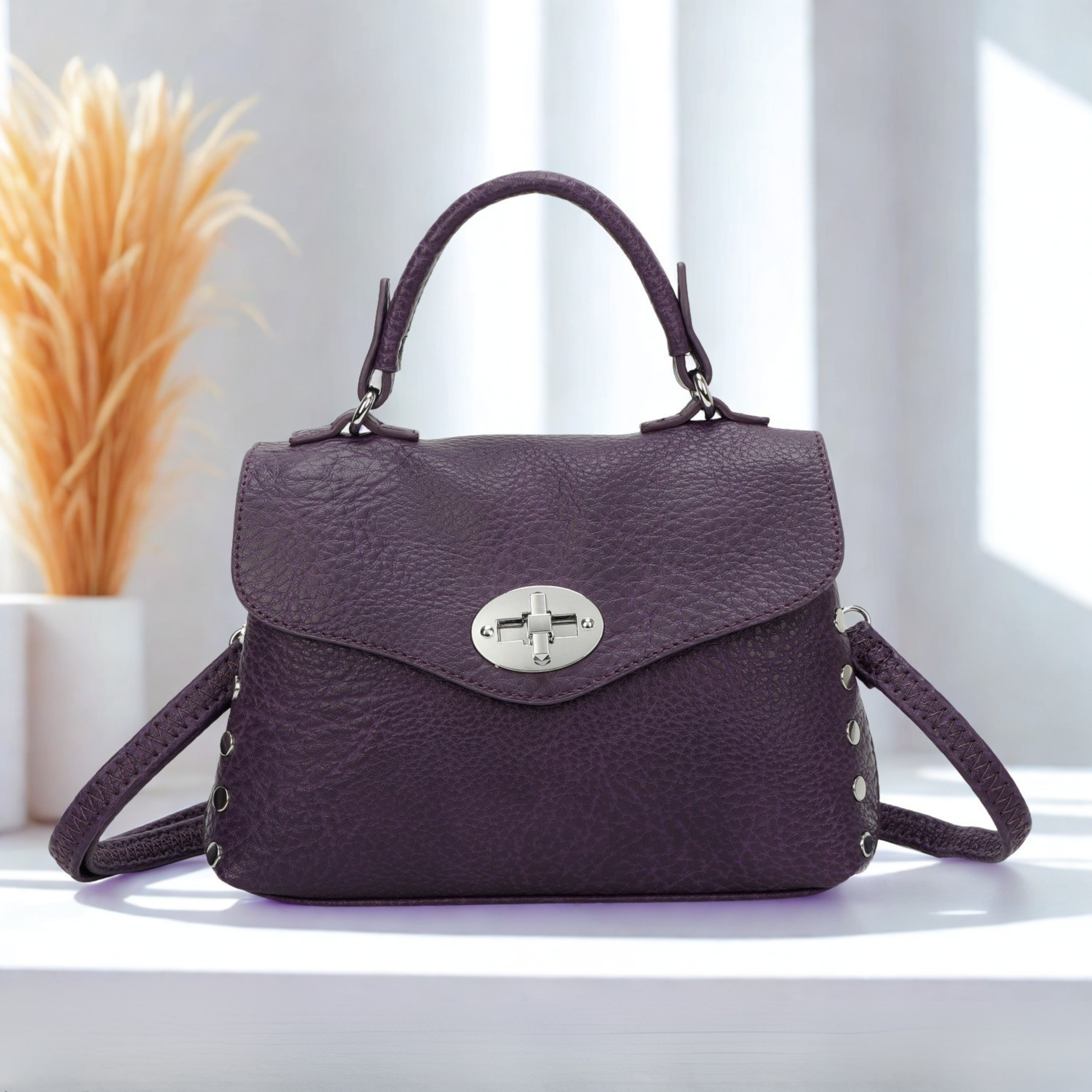 Ladies Crossbody Shoulder Handbag with Long Detachable Strap