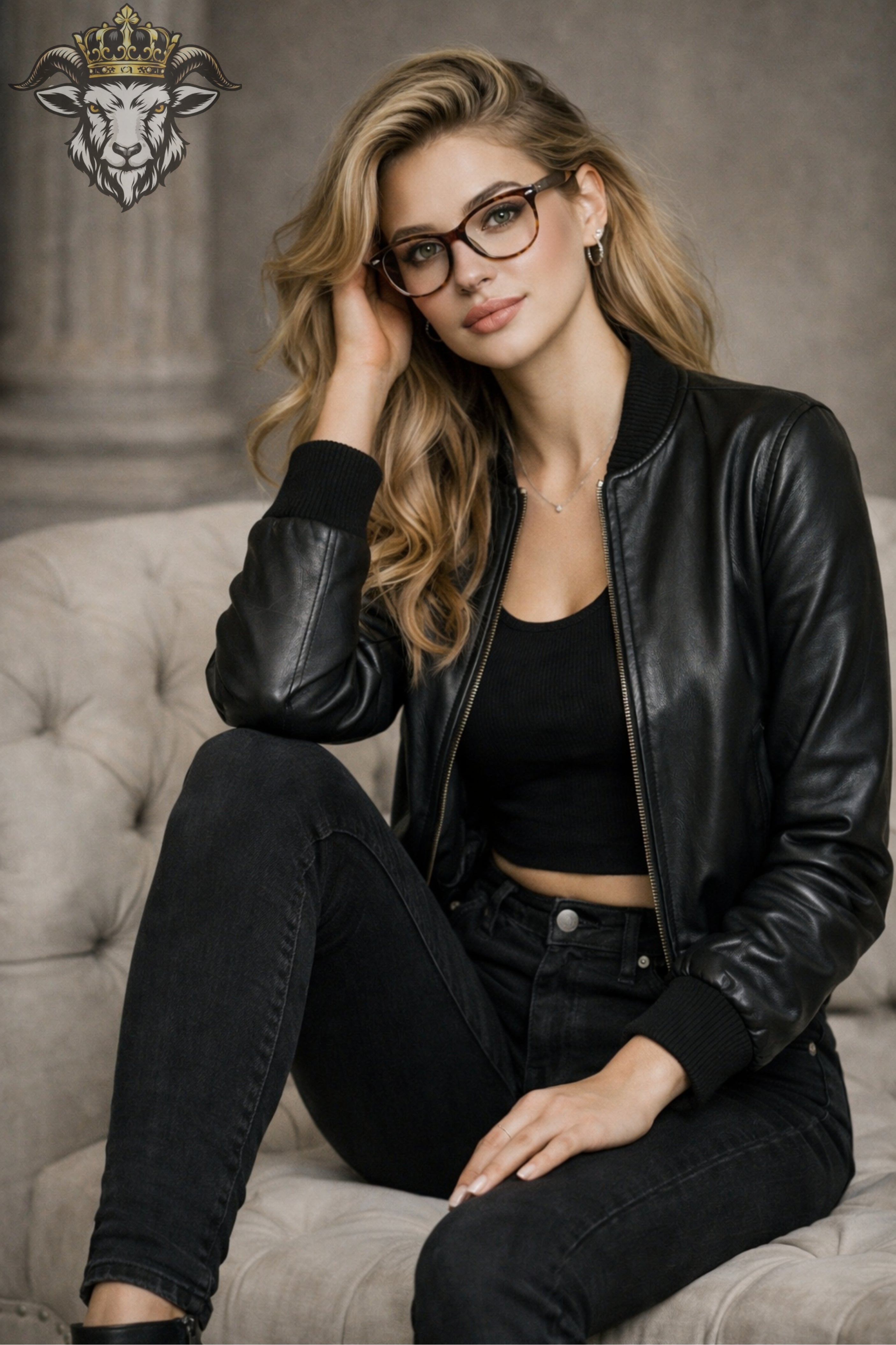 Women’s Black Real Leather Bomber Jacket