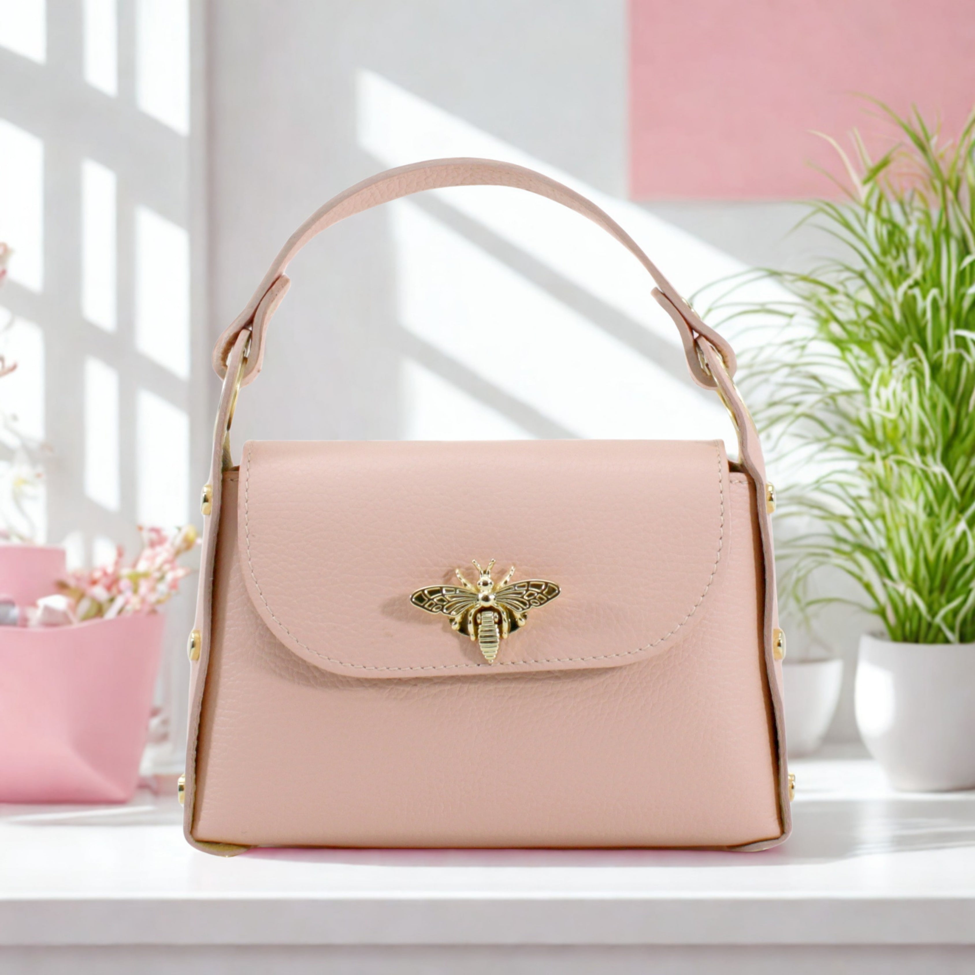 Leather Mini Bee Bag