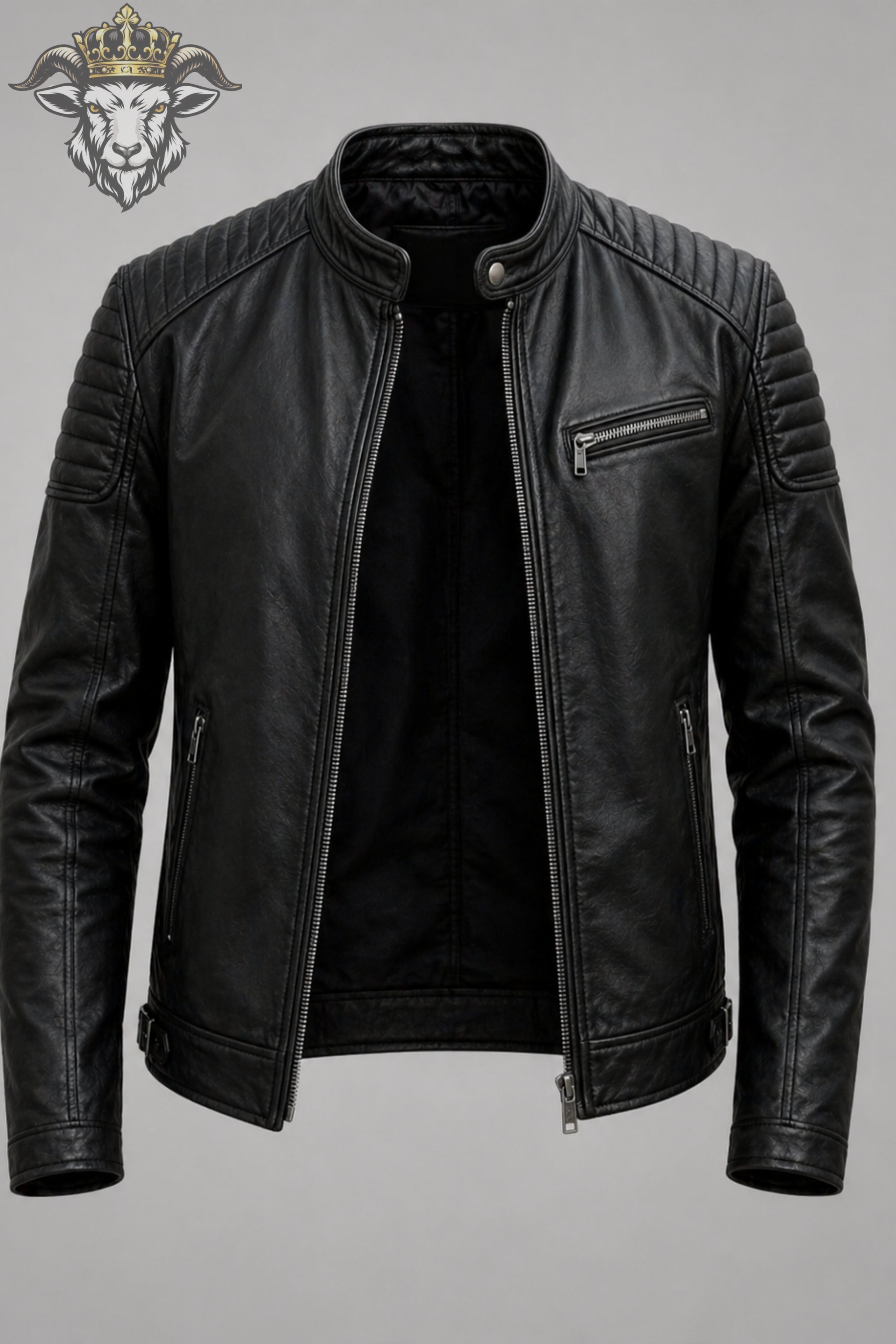 Men’s Black Real Leather Roadster Jacket