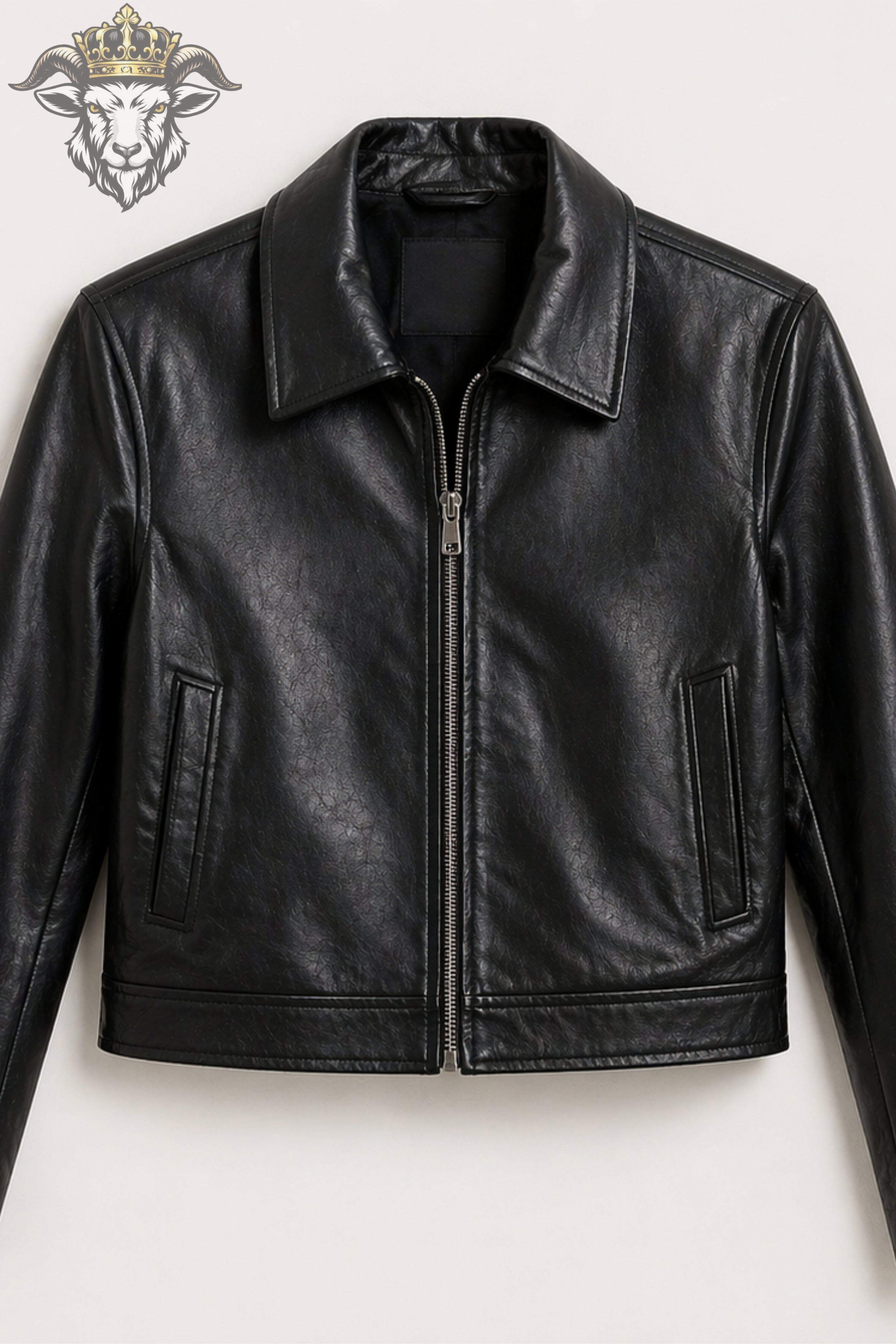 Women’s Black Real Leather Cropped Jacket
