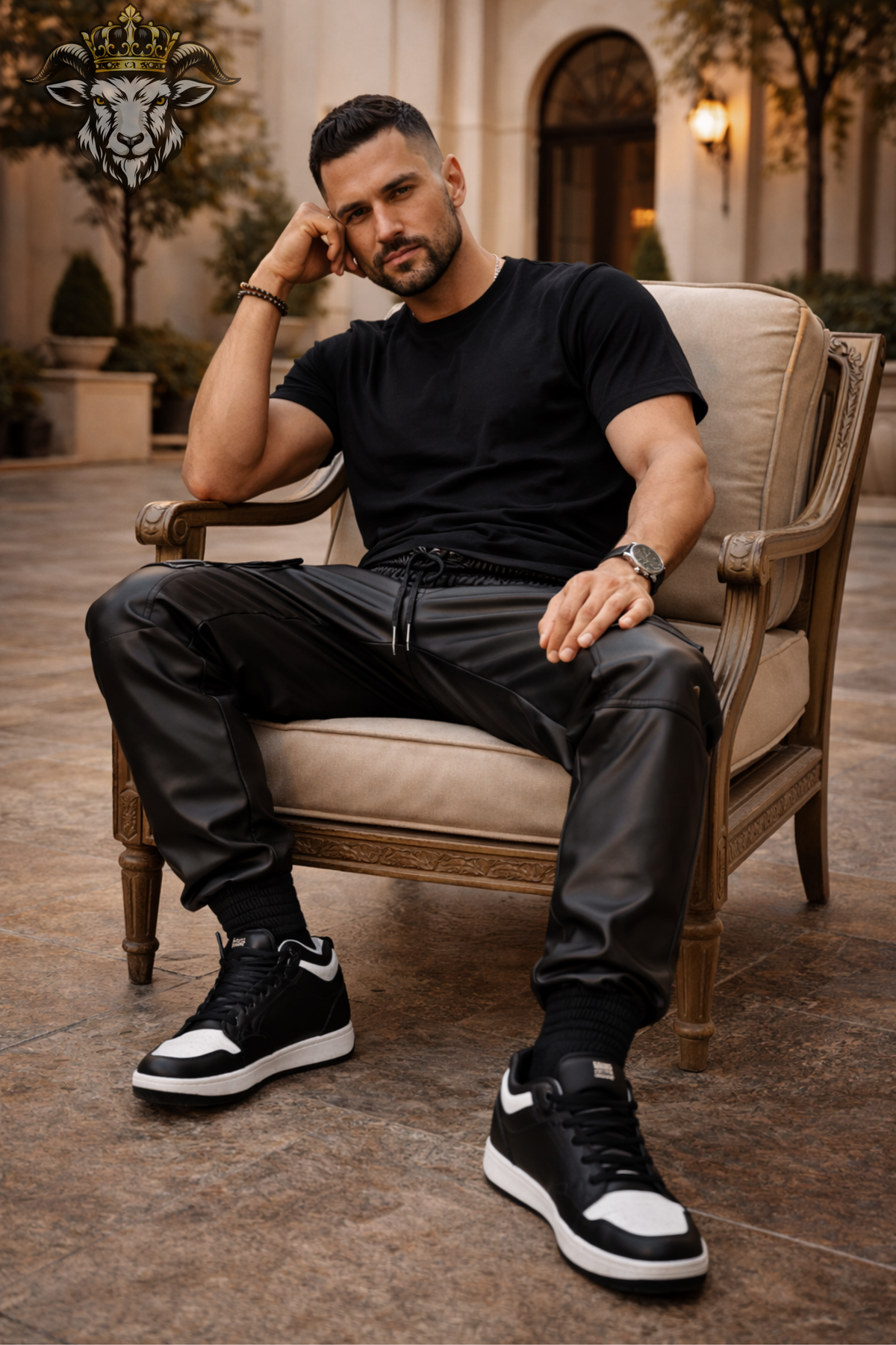 Men's Black Real Leather Cargo Jogger Pants, Stylish Leather Jogger Pants, Streetwear Leather Pants for Men, Biker Leather Joggers