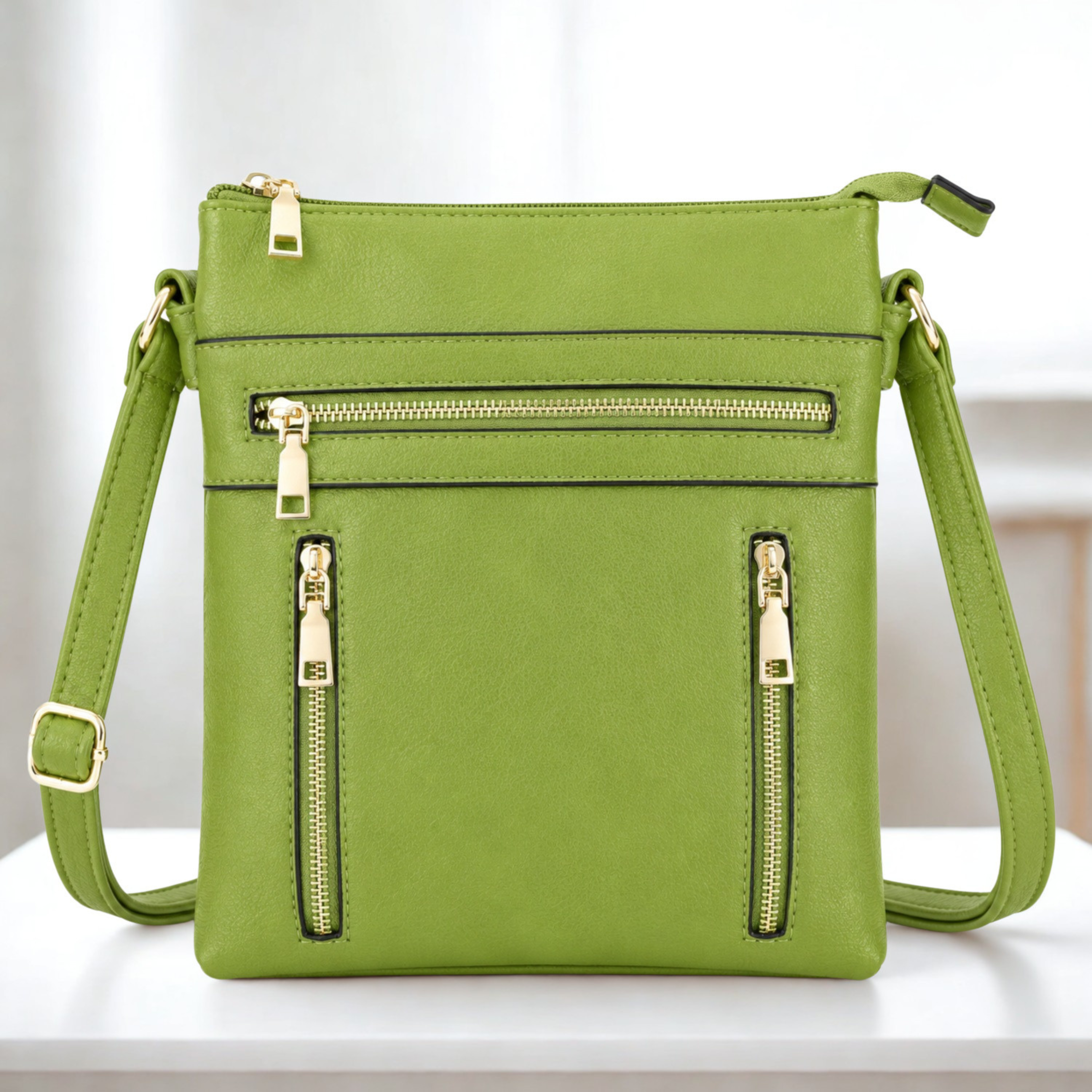 Women’s Multi Pocket Crossbody Bag Adjustable Strap Zip Shoulder Handbag