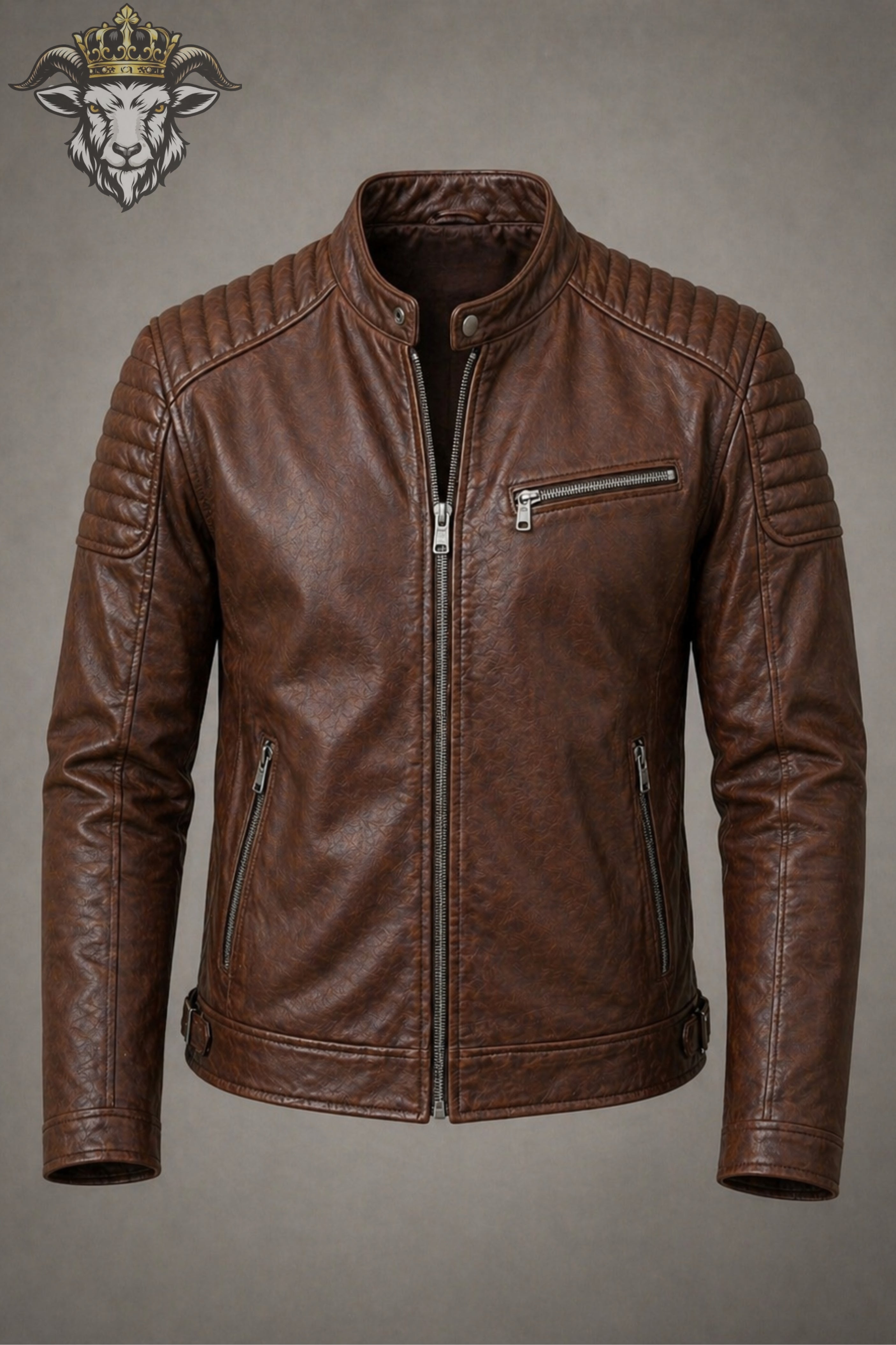 Men’s Brown Real Leather Roadster Jacket