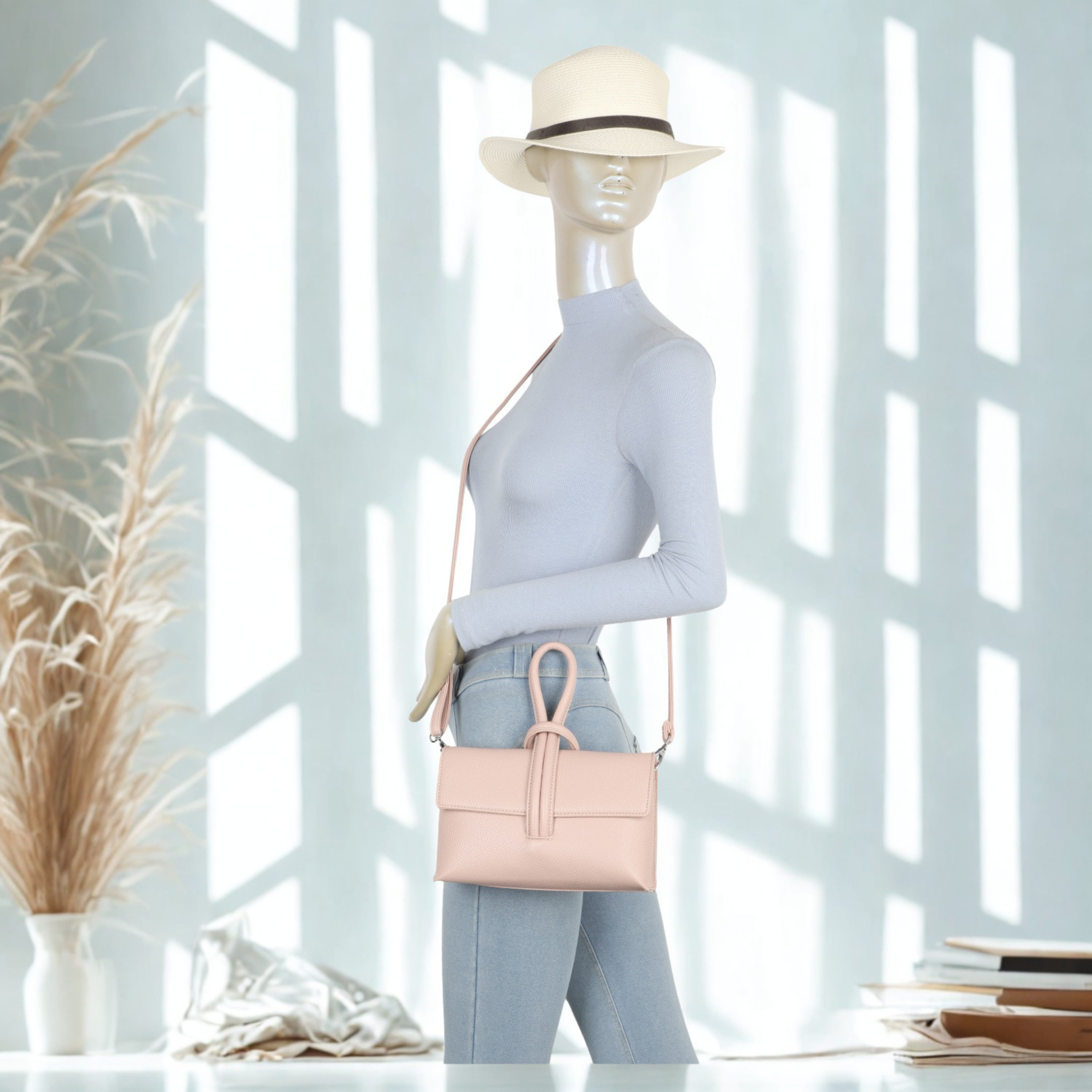 Women’s PU Leather Crossbody Bag – Adjustable Shoulder Strap Handbag