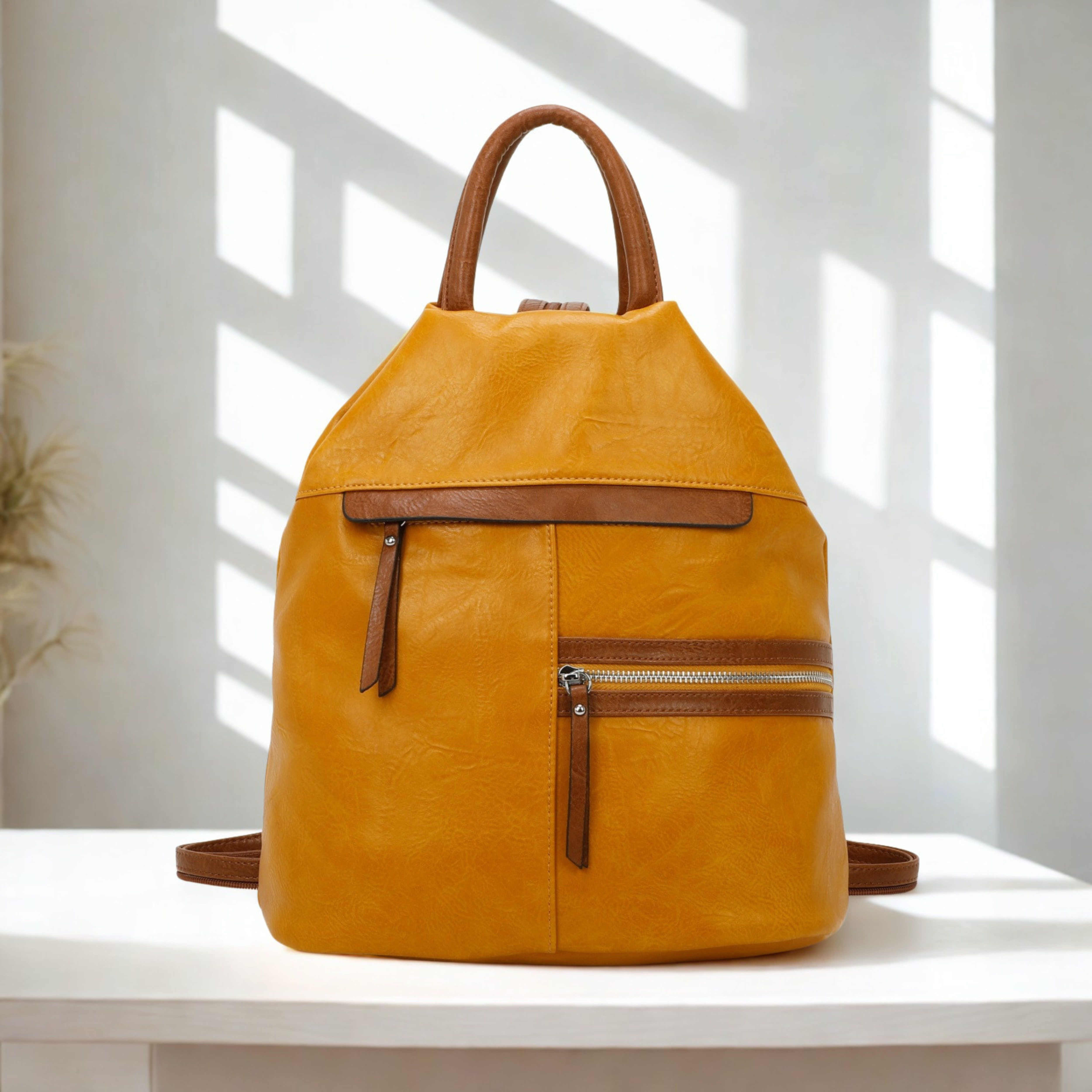 Women’s Faux Leather Backpack Bag – Ladies Convertible Shoulder Rucksack