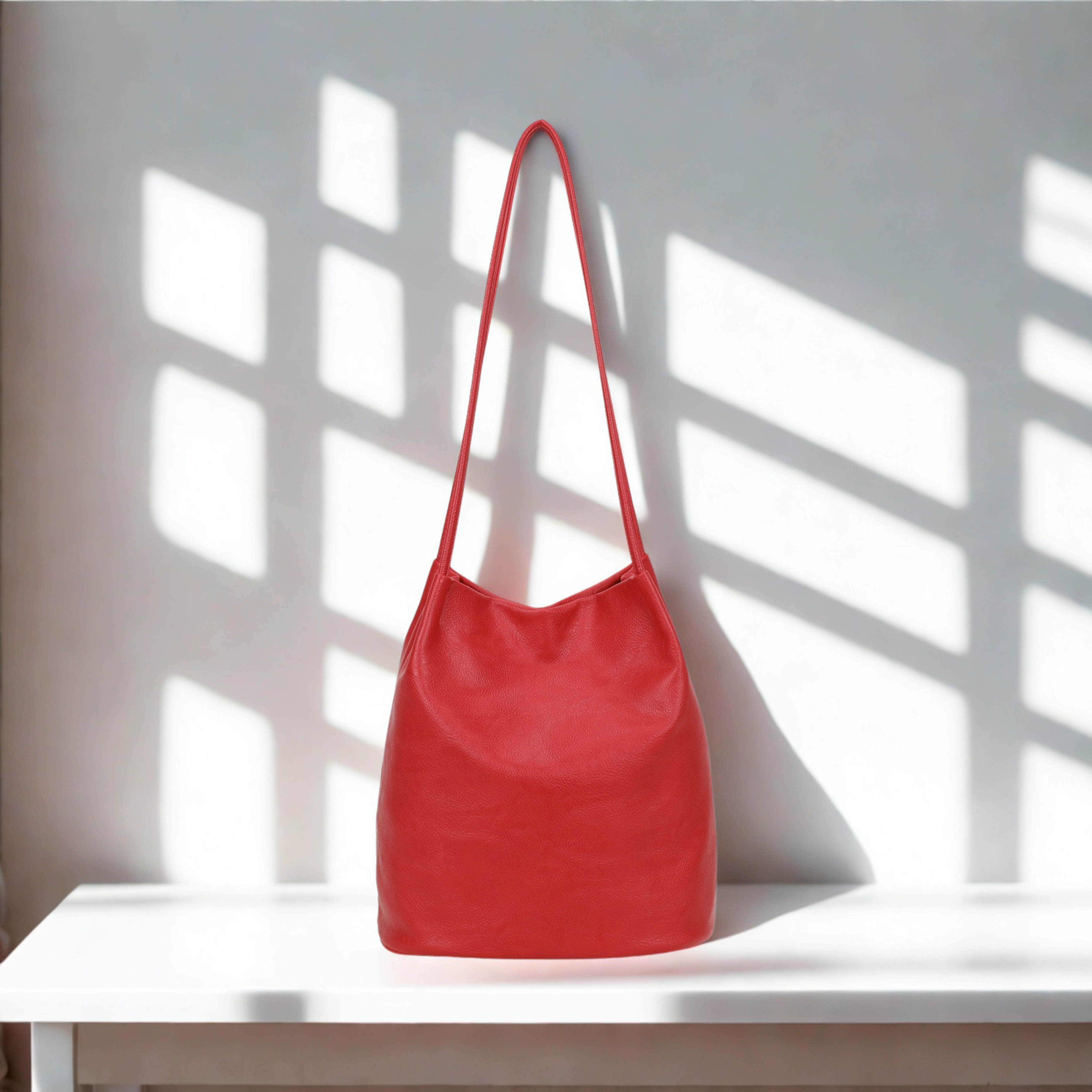 Large Women’s Hobo Shoulder Bag Plain Tote Handbag Zip Pockets 16 Colours