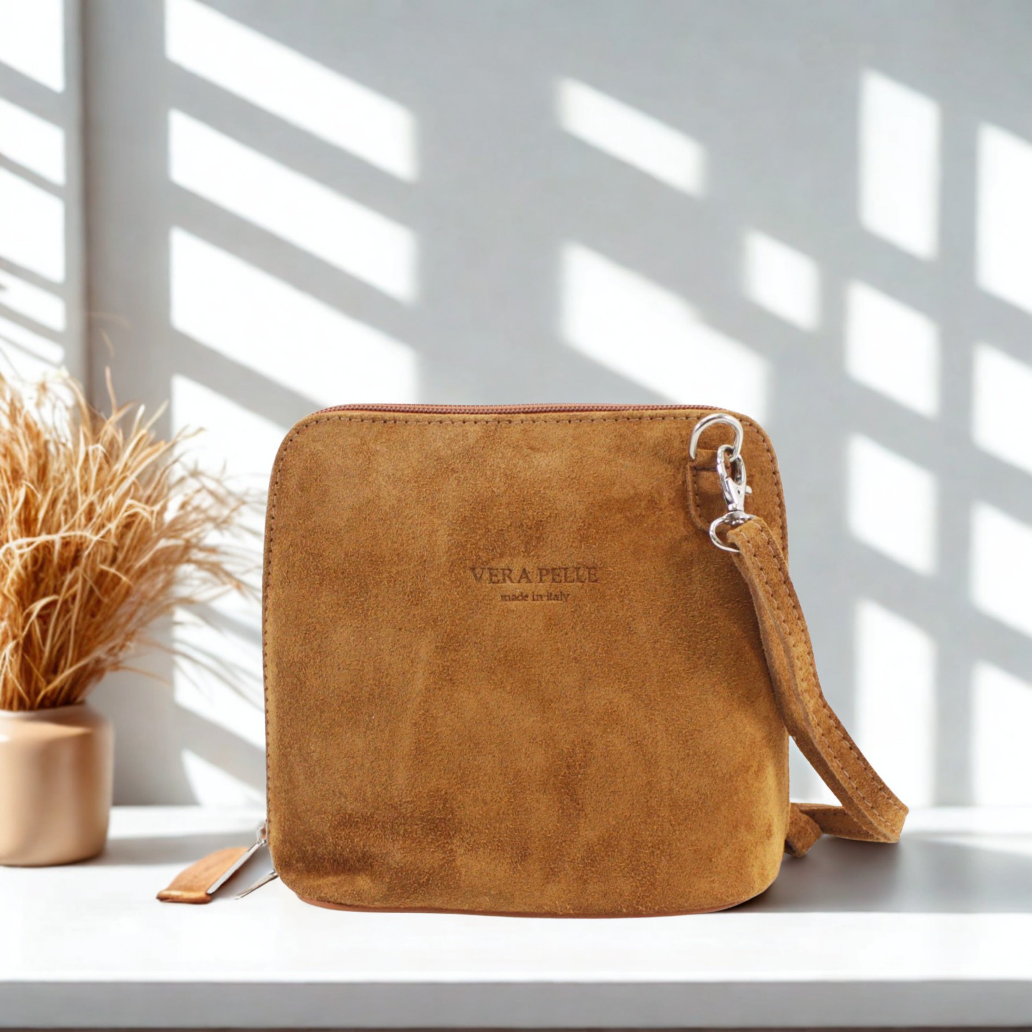 Suede Leather Small Square Bag