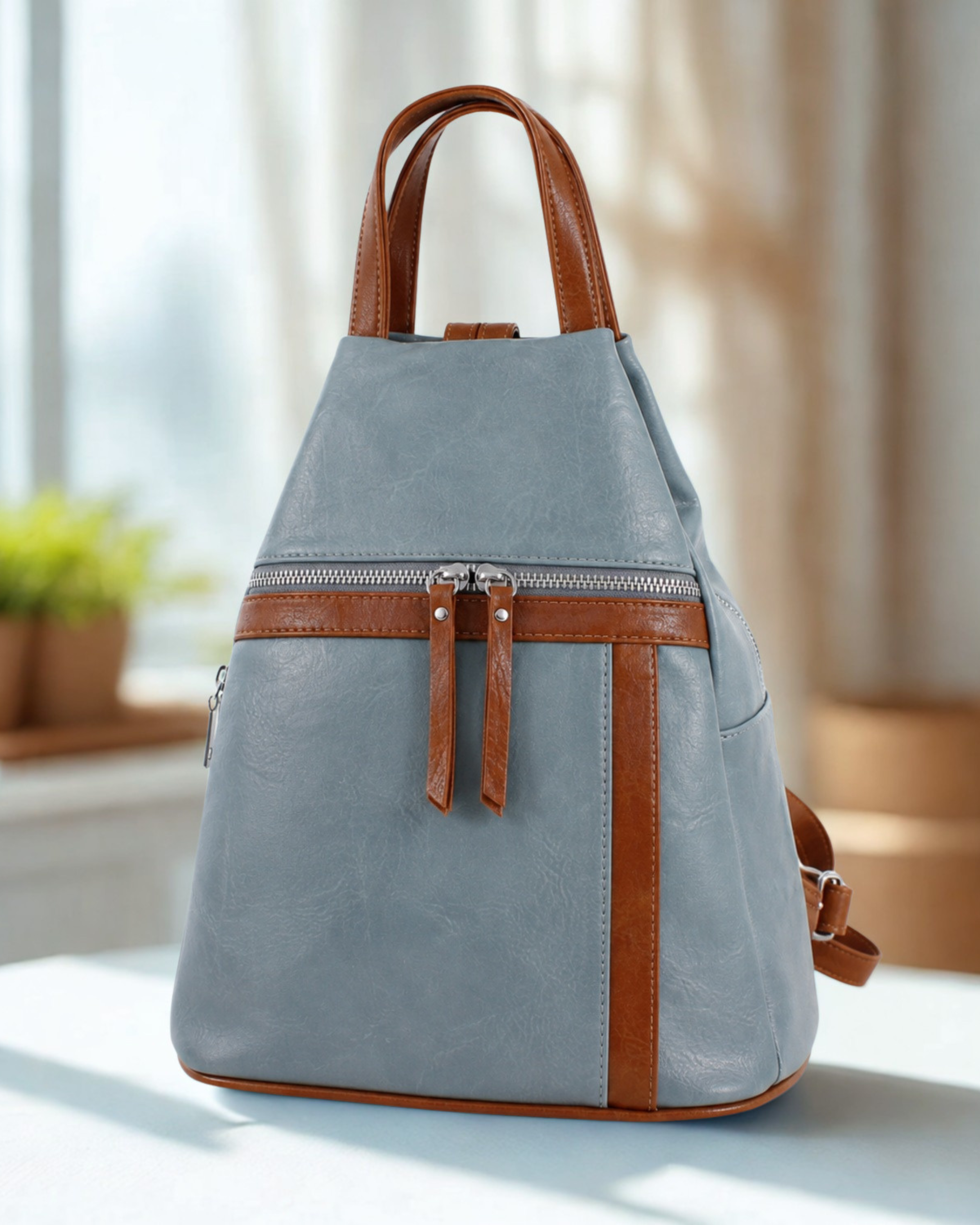 Womens Backpack Handbag Ladies Synthetic Rucksack Shoulder Bag Zip Pockets