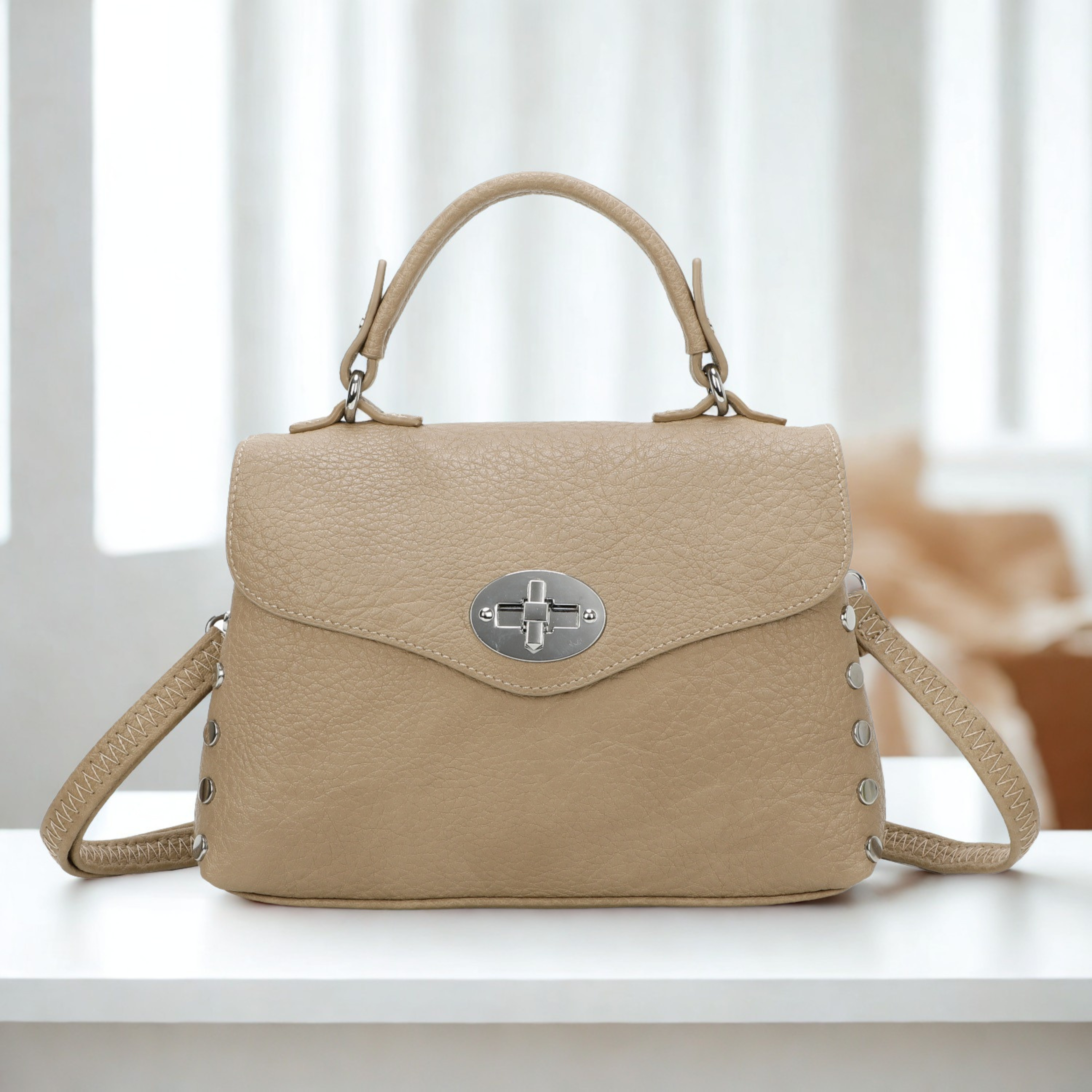 Ladies Crossbody Shoulder Handbag with Long Detachable Strap