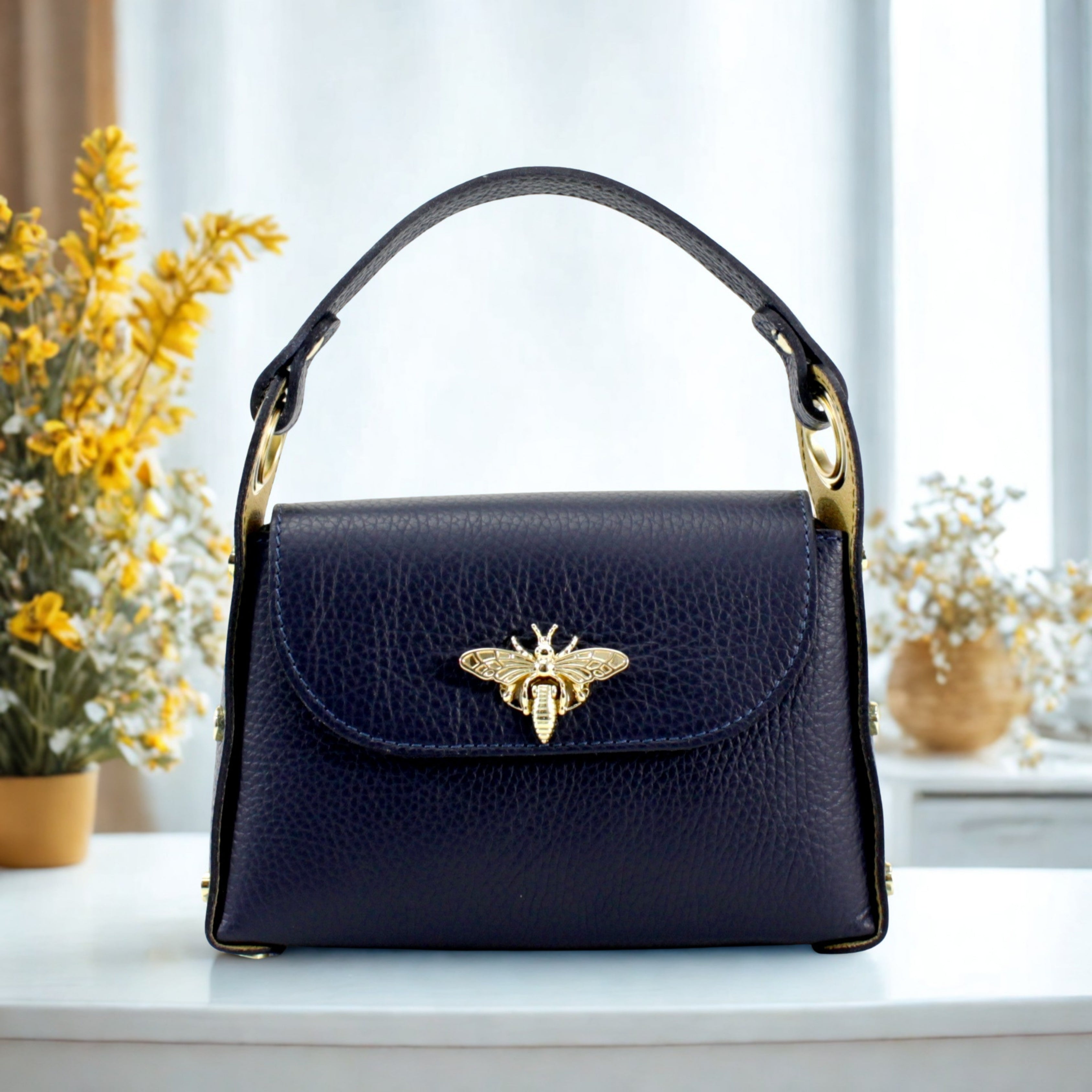 Leather Mini Bee Bag