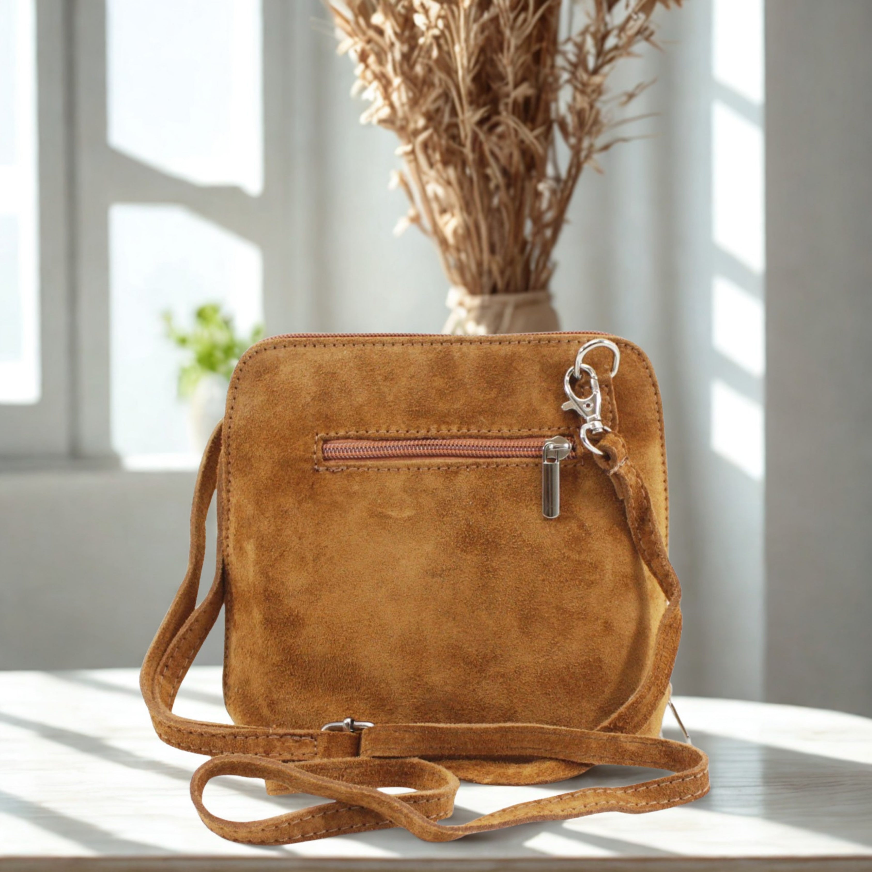 Suede Leather Small Square Bag