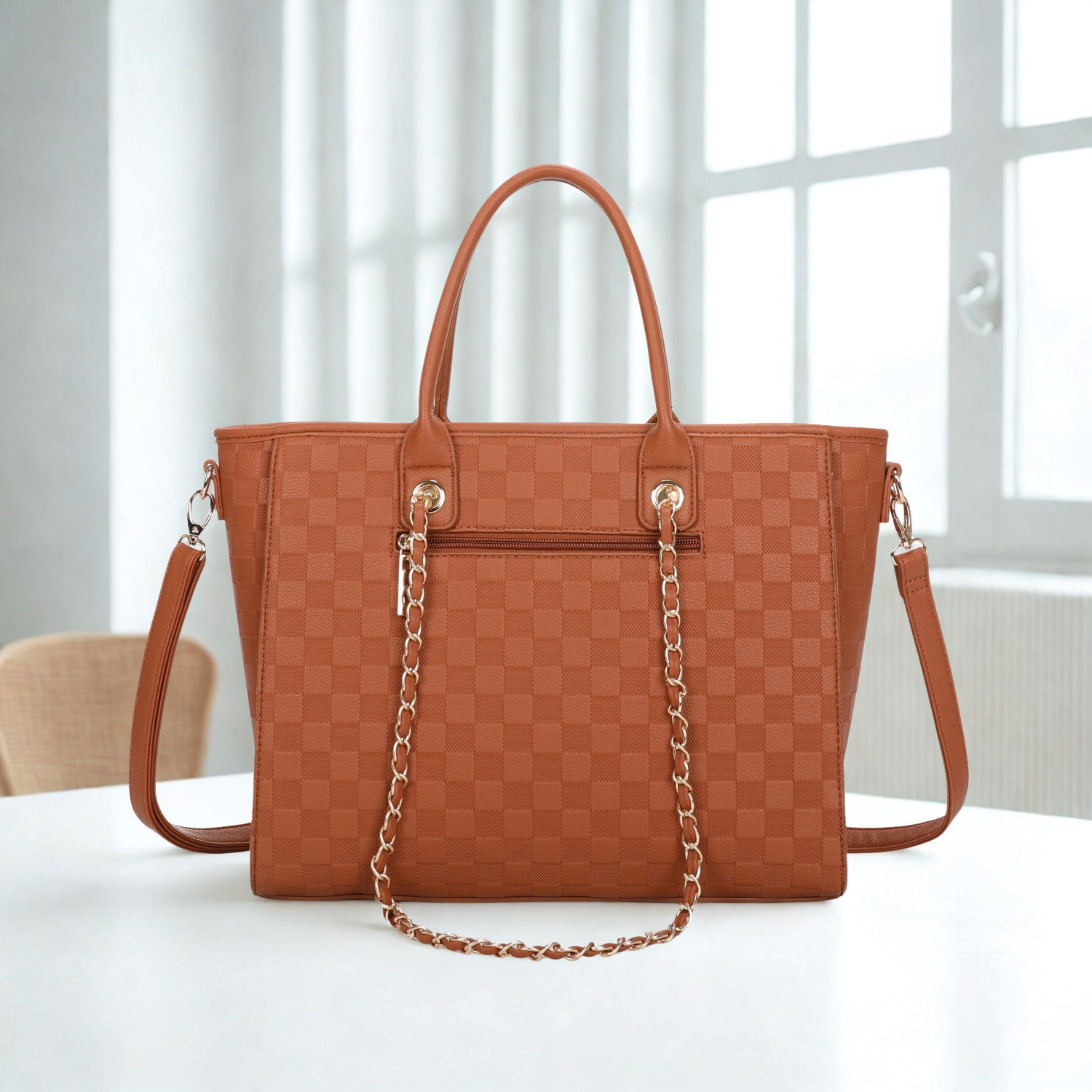 Women’s Large Tote Handbag with Zip Closure