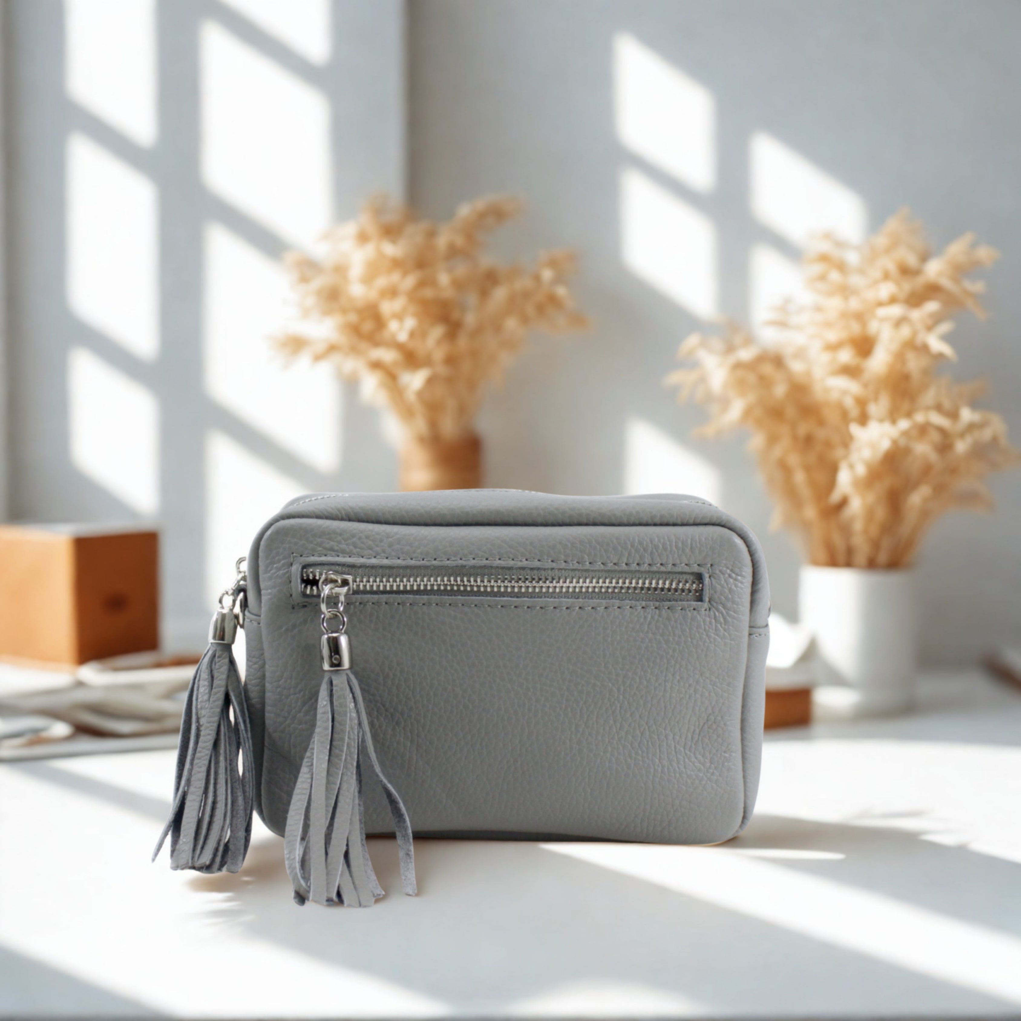 Leather Tassels Crossbody Bag
