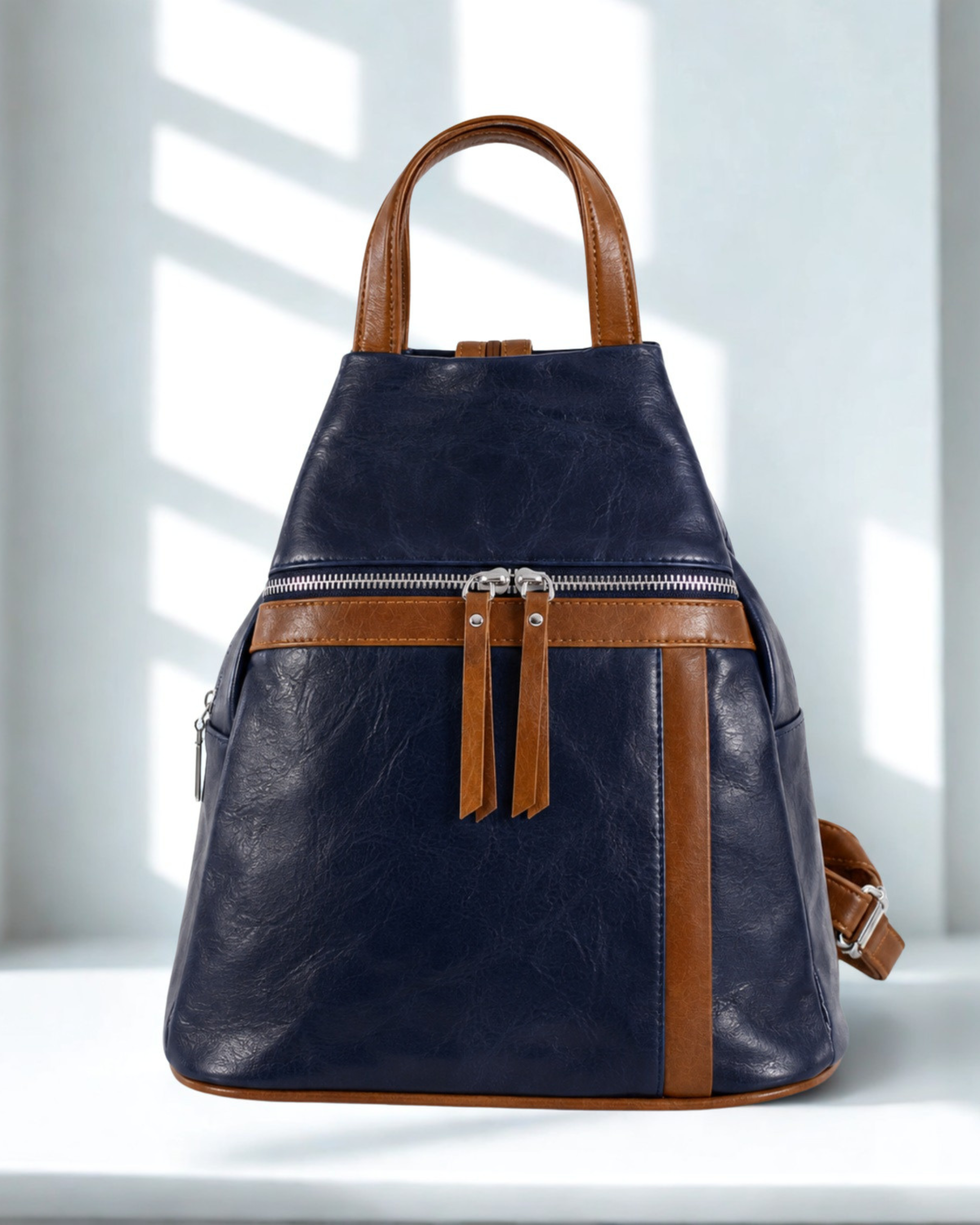 Womens Backpack Handbag Ladies Synthetic Rucksack Shoulder Bag Zip Pockets