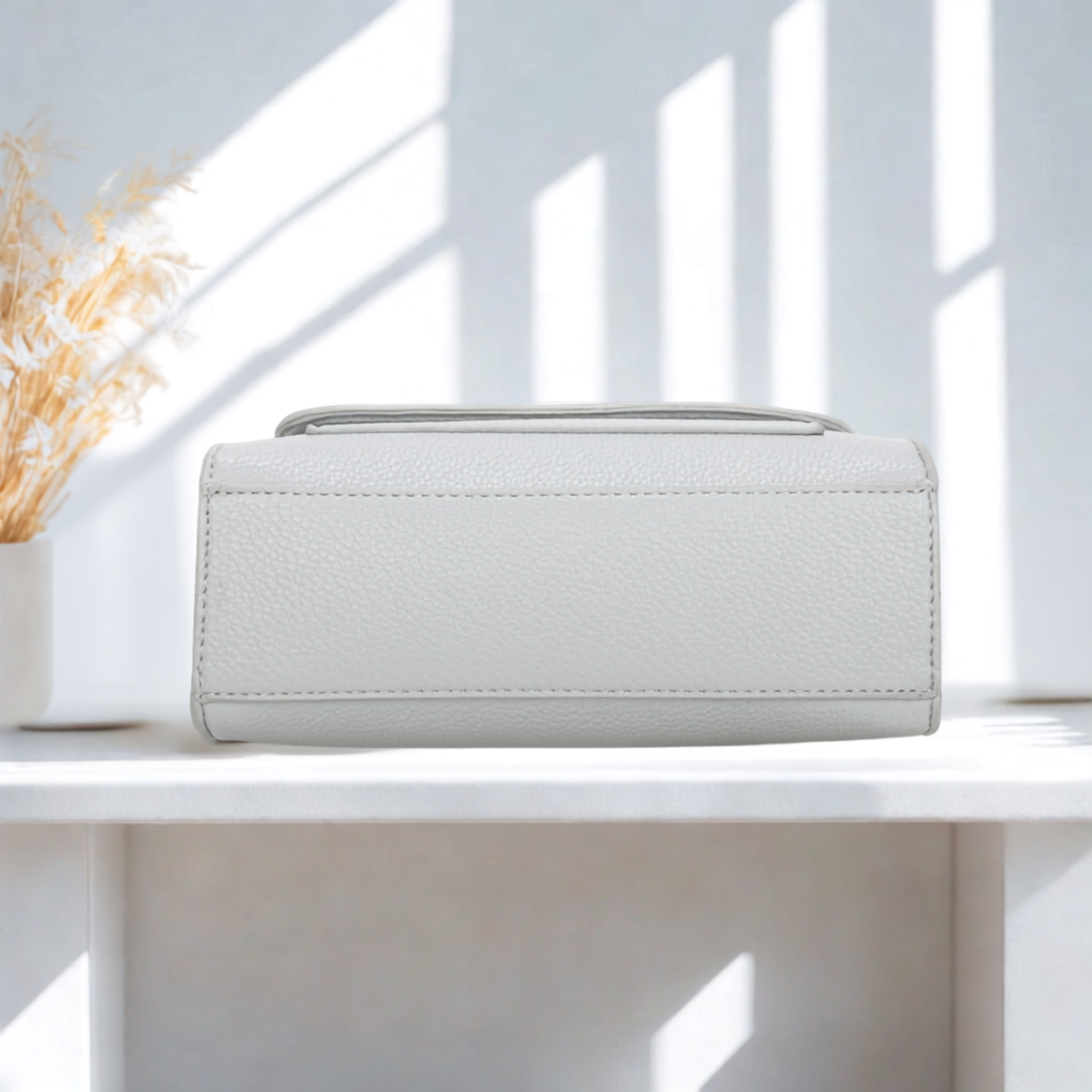 Women’s Bee Crossbody Bag with Pearl Detail, Flap Magdot Closure & Detachable Strap