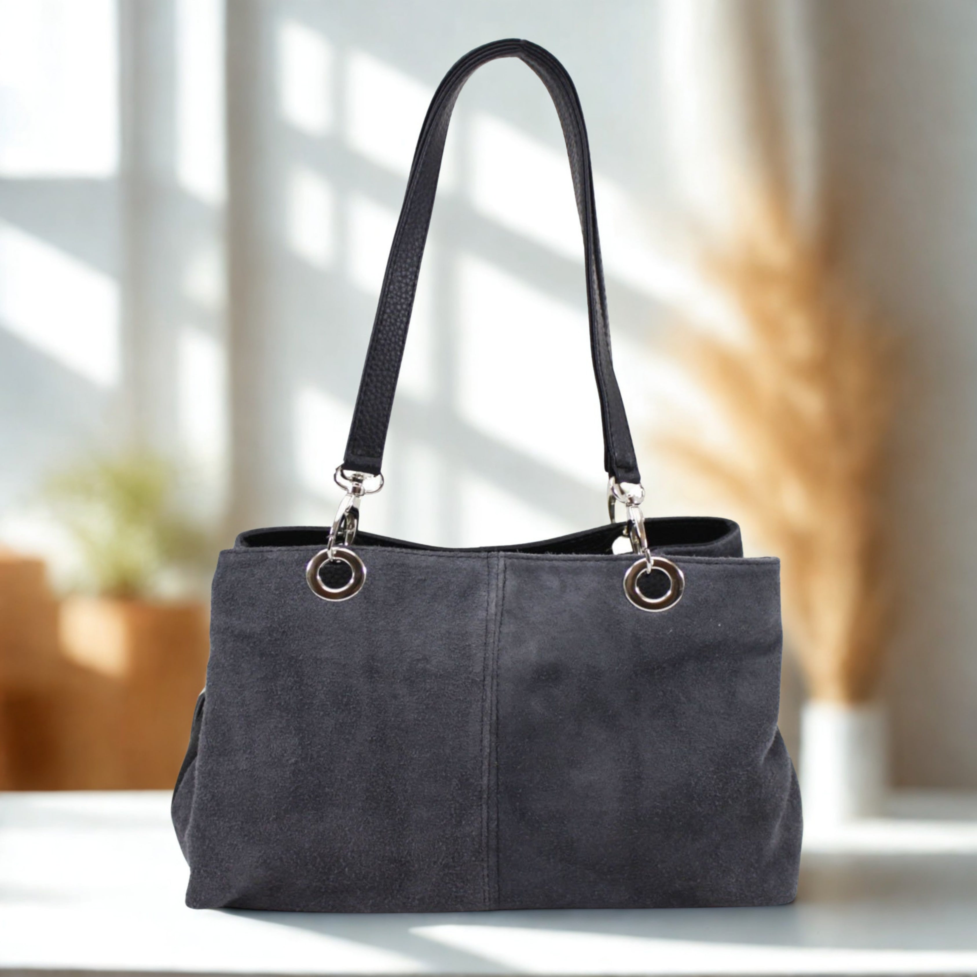 Italian Leahter Suede Shoulder Bag