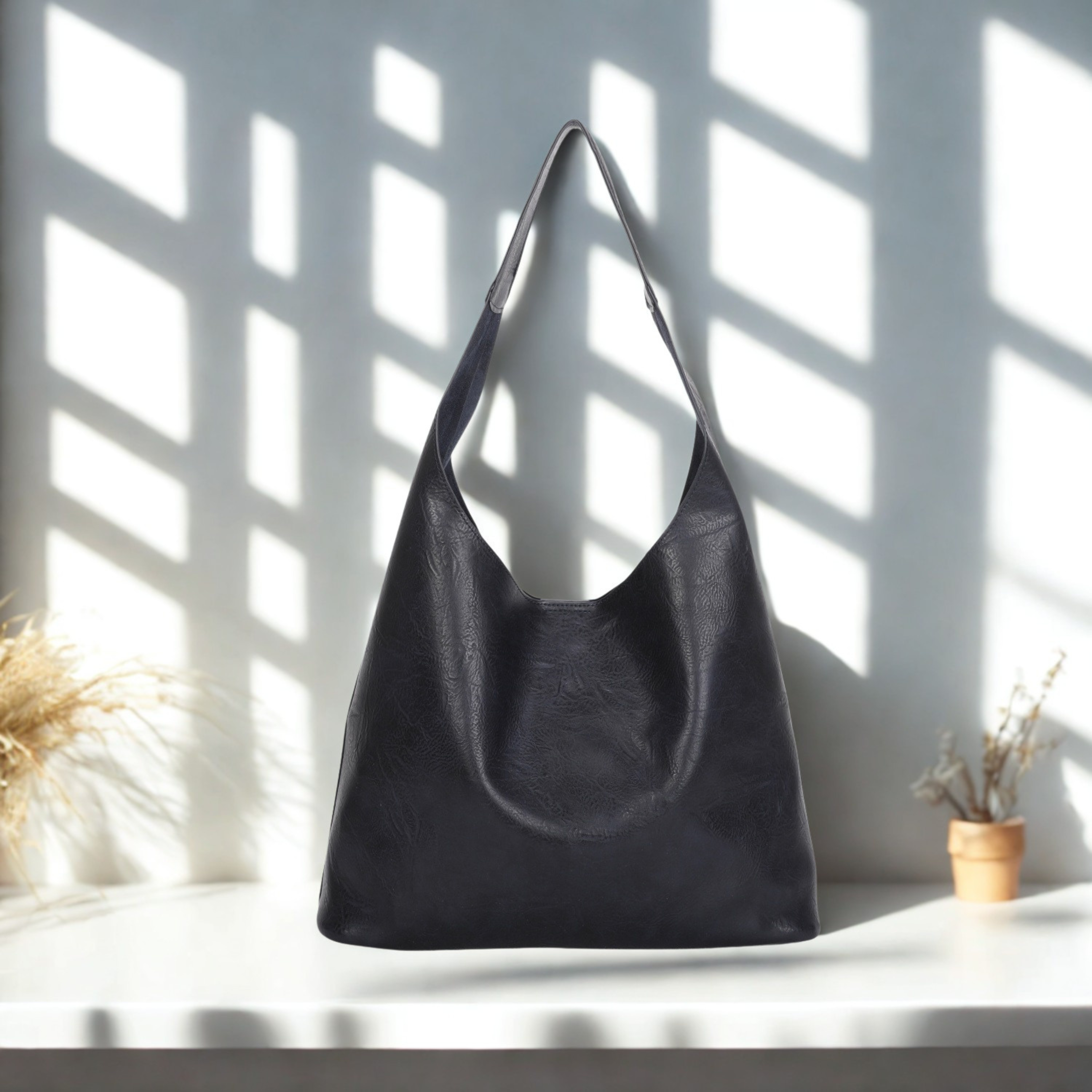 Women’s Hobo Shoulder Bag Synthetic Handbag with Magdot Top Closure